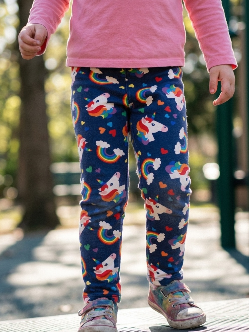 The Children's Place Navy Unicorn & Rainbow Leggings